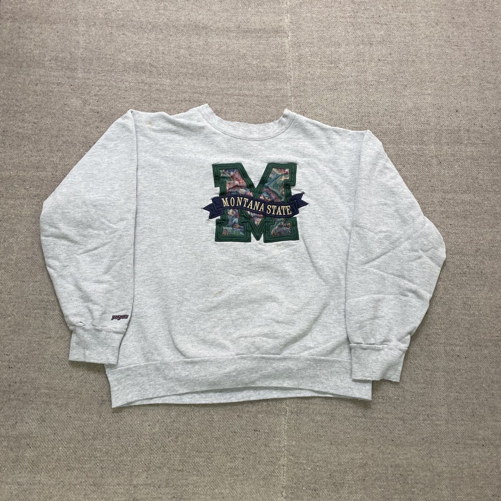 vintage Montana‎ State sweatshirt mens Large Gray 1990s M Jansport